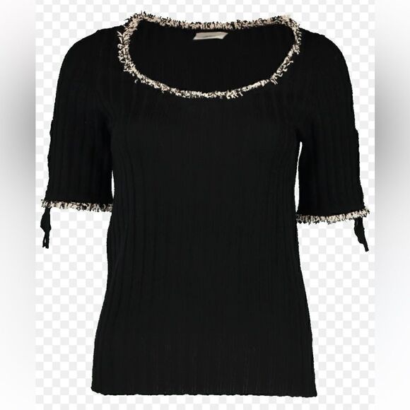 3.1 Phillip Lim Sweaters - 3.1 PHILLIP LIM Black Short Sleeves Wool Ribbed Sweater.Size XS